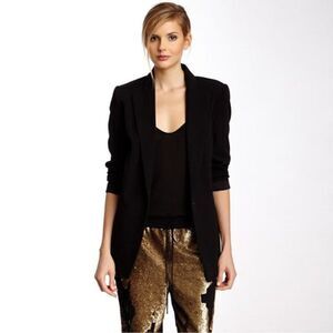 Robert Rodriguez Black Notch Lapel Hi-Lo Blazer
